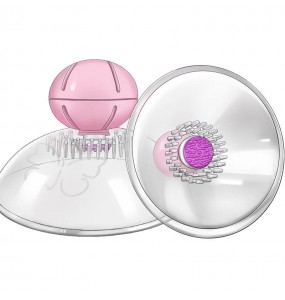 MIZZZEE - Breast Suction Cups Vibrator Spinning Nipple Massager (Chargeable - Transparent)